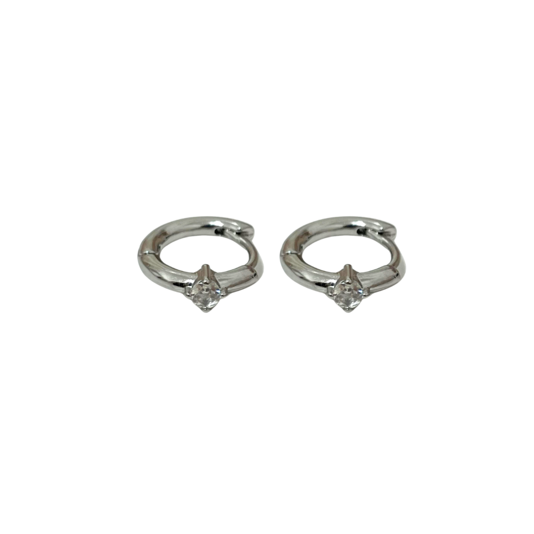 Hoops - plateada y zirconia