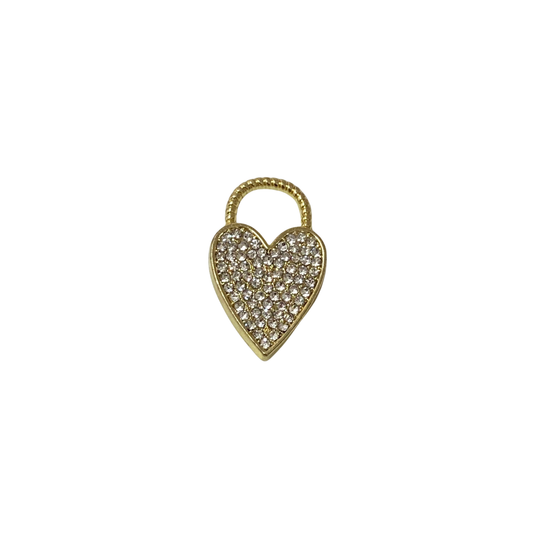 Charm - Corazón candado zirconia