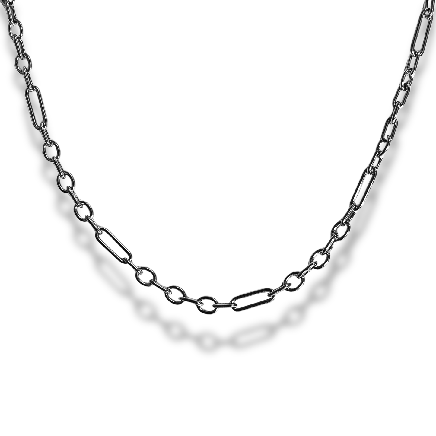 Cadena - Eslabones largos y ovales Plateado