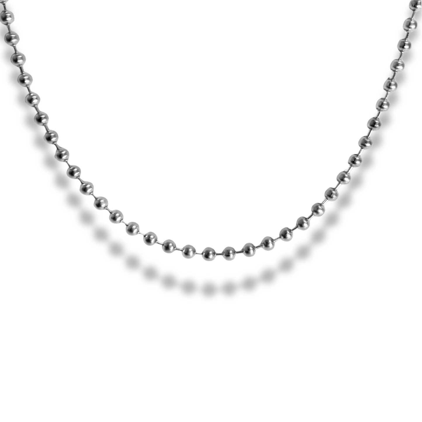 Cadena - Balines Grueso Plateado