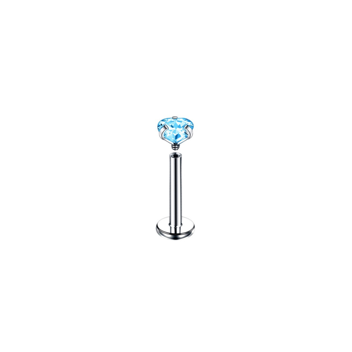 Piercing Labret - Corazón Azul