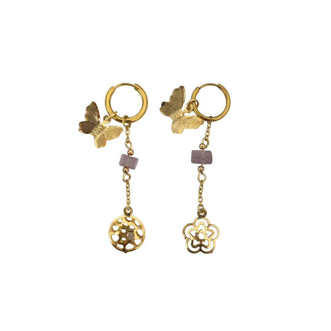 Hoops - mariposa y dijes