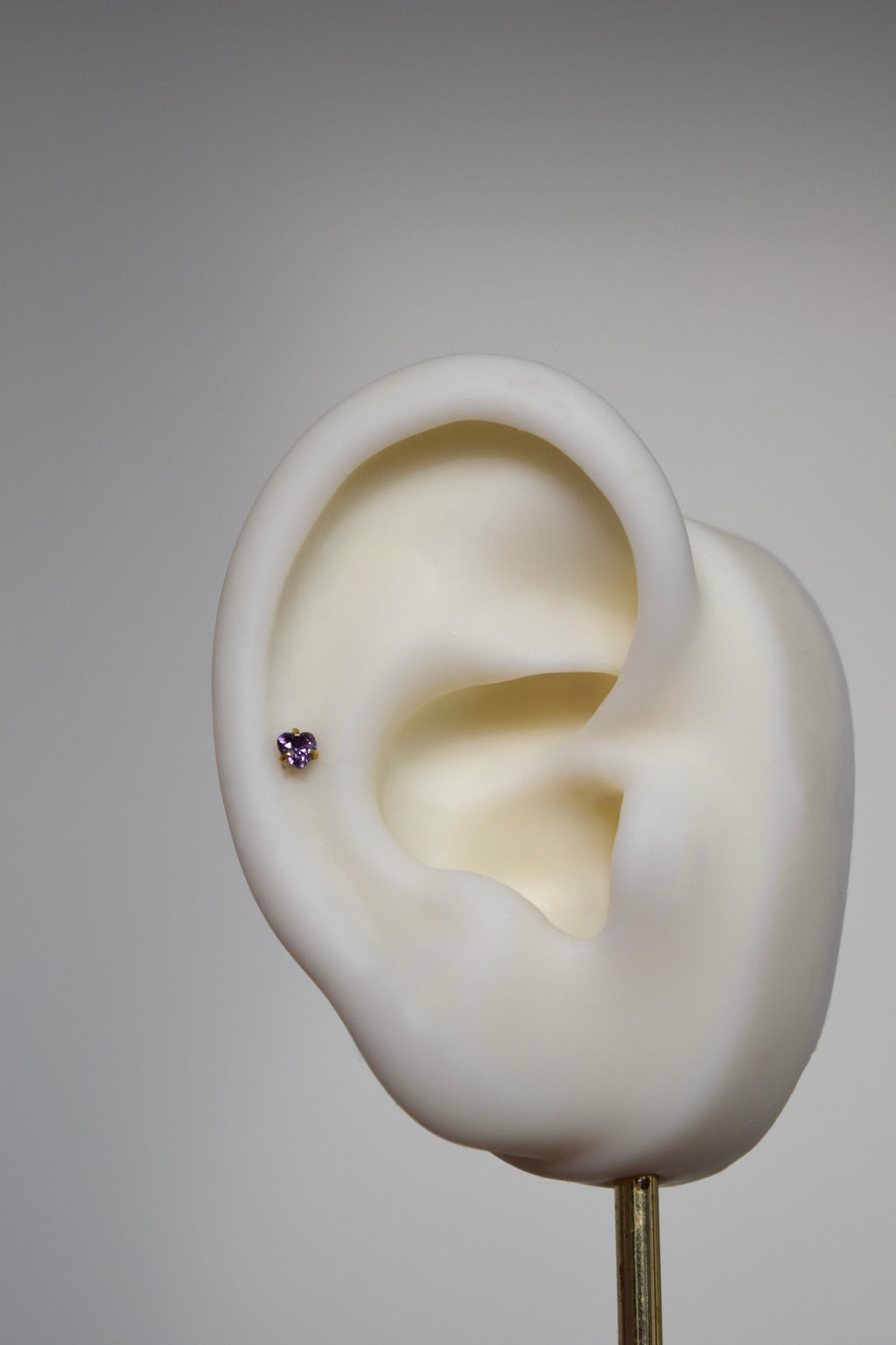 Labret - Corazón cristal morado mediano