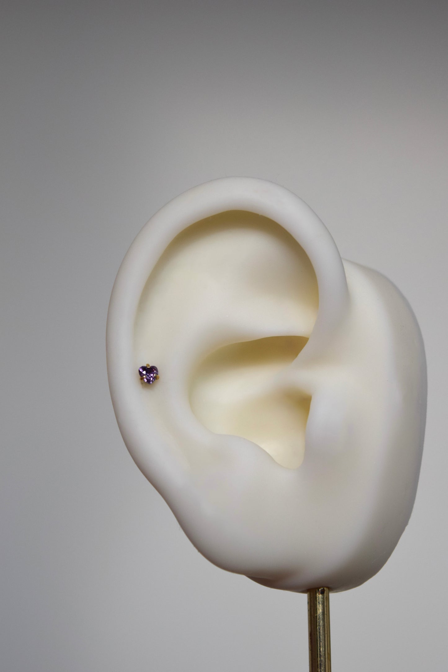 Labret - Corazón cristal morado mediano