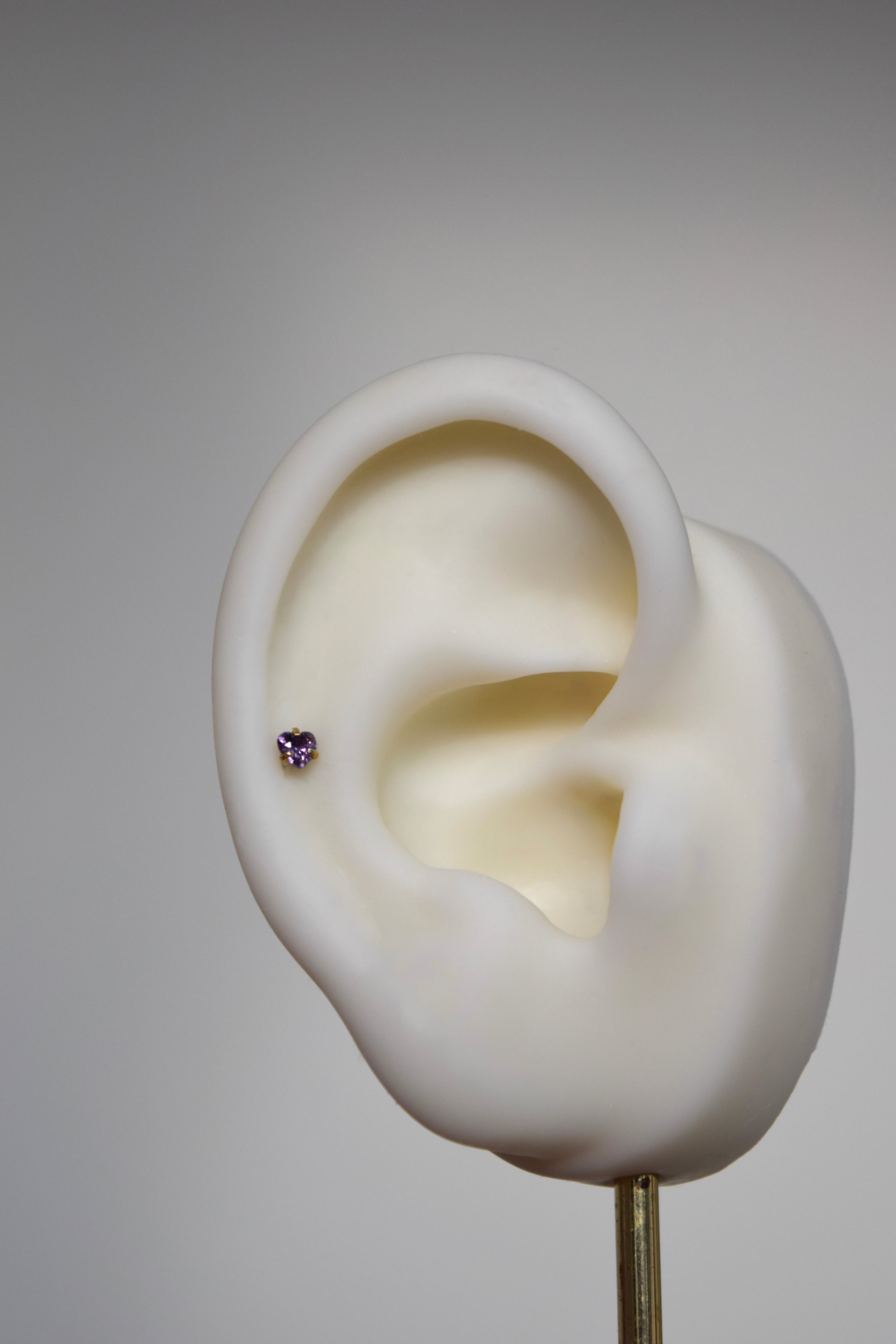 Labret - Corazón cristal morado mediano