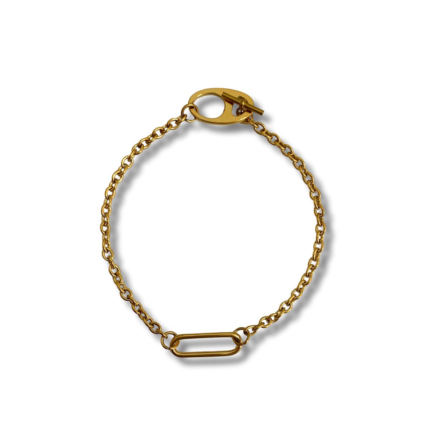 Pulsera - Rectangular T Dorado