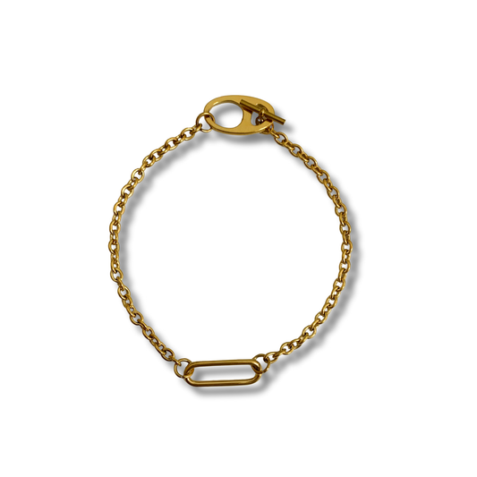 Pulsera - Rectangular T Dorado
