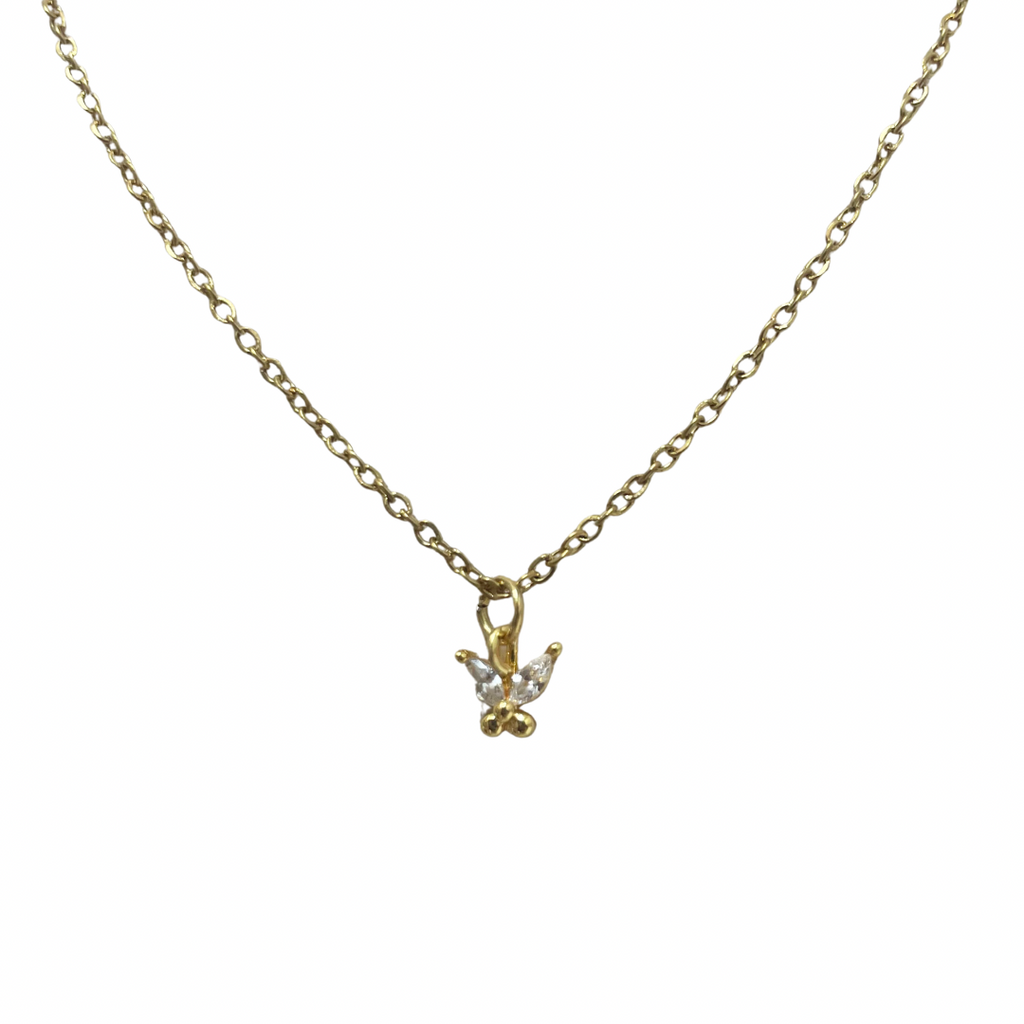 Collar - mariposa con zirconia