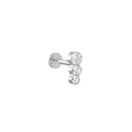 Labret titanio - tres zirconias plateadas
