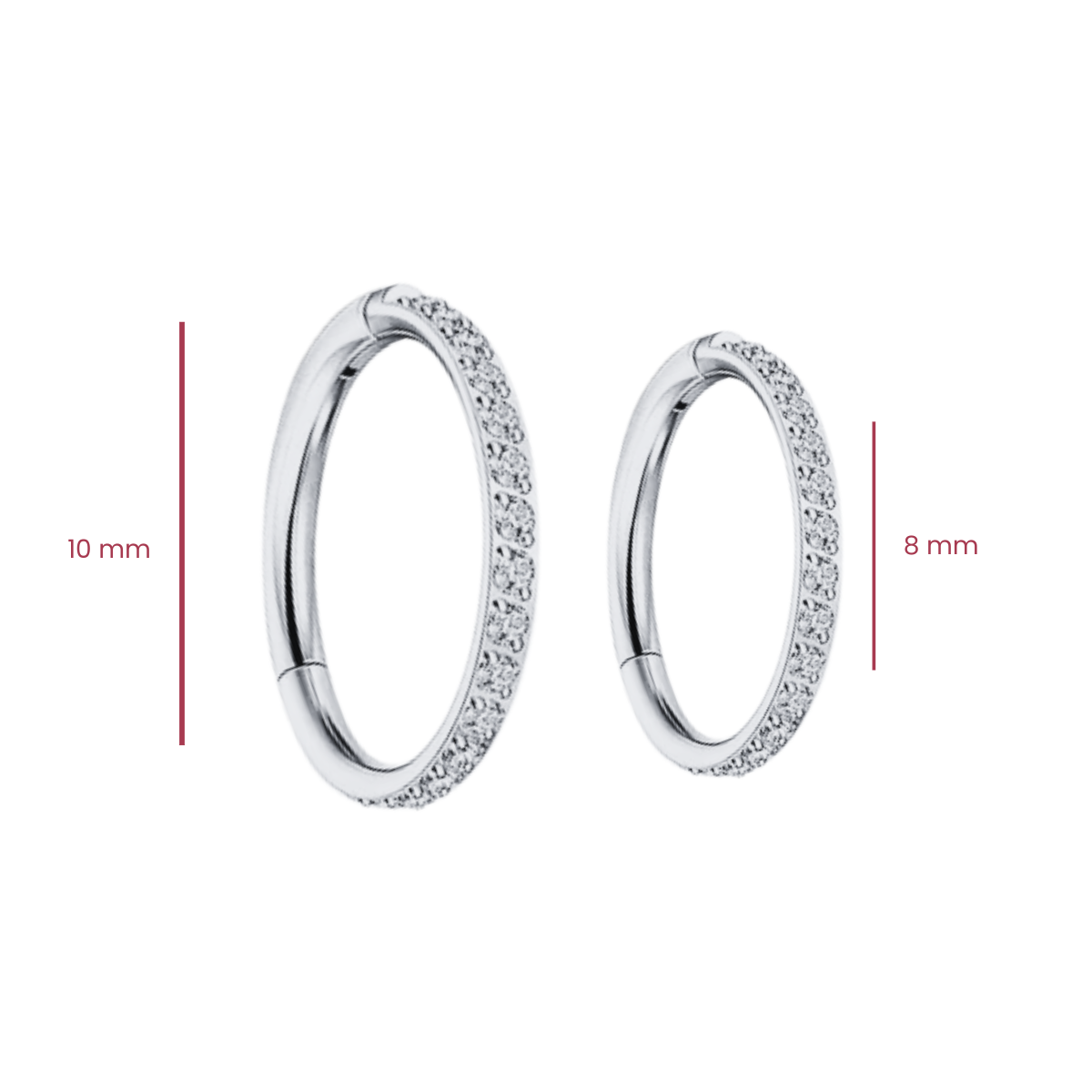 Argolla - Clicker Zirconia Silver