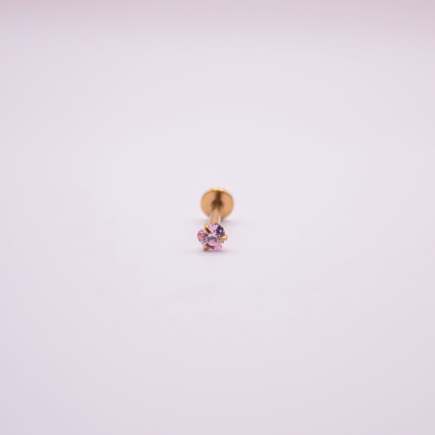 Labret -  Corazón Cristal Rosa mediano