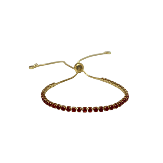 Pulsera - Tenis roja zirconia