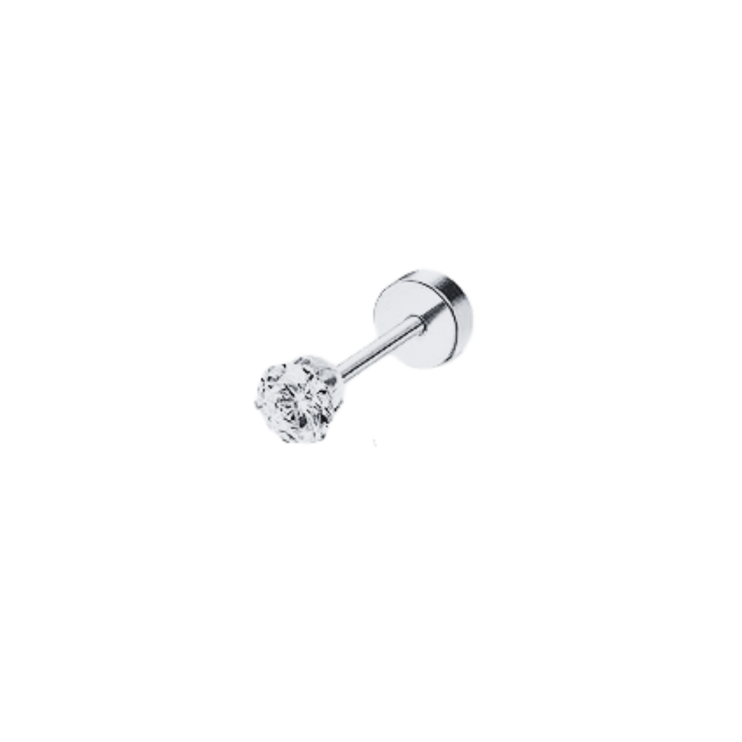 Labret - Zirconia Silver