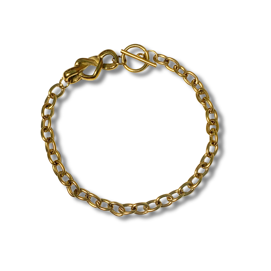 Pulsera - Nudo Corazon Dorado