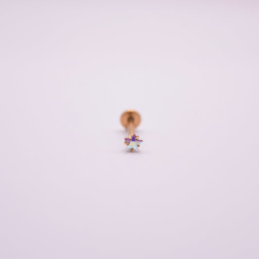 Labret -  Estrella Tornasol Blanco Mediano