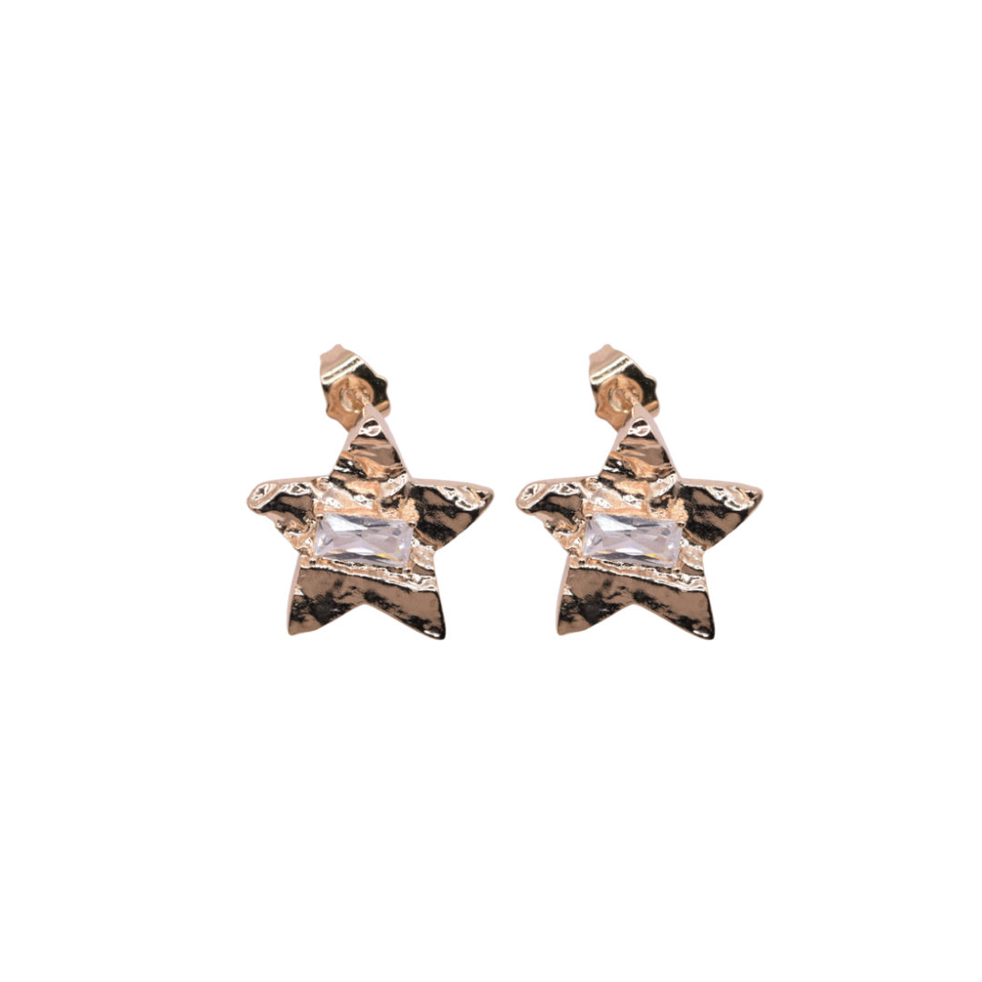 Aretes - Estrella hoja de oro