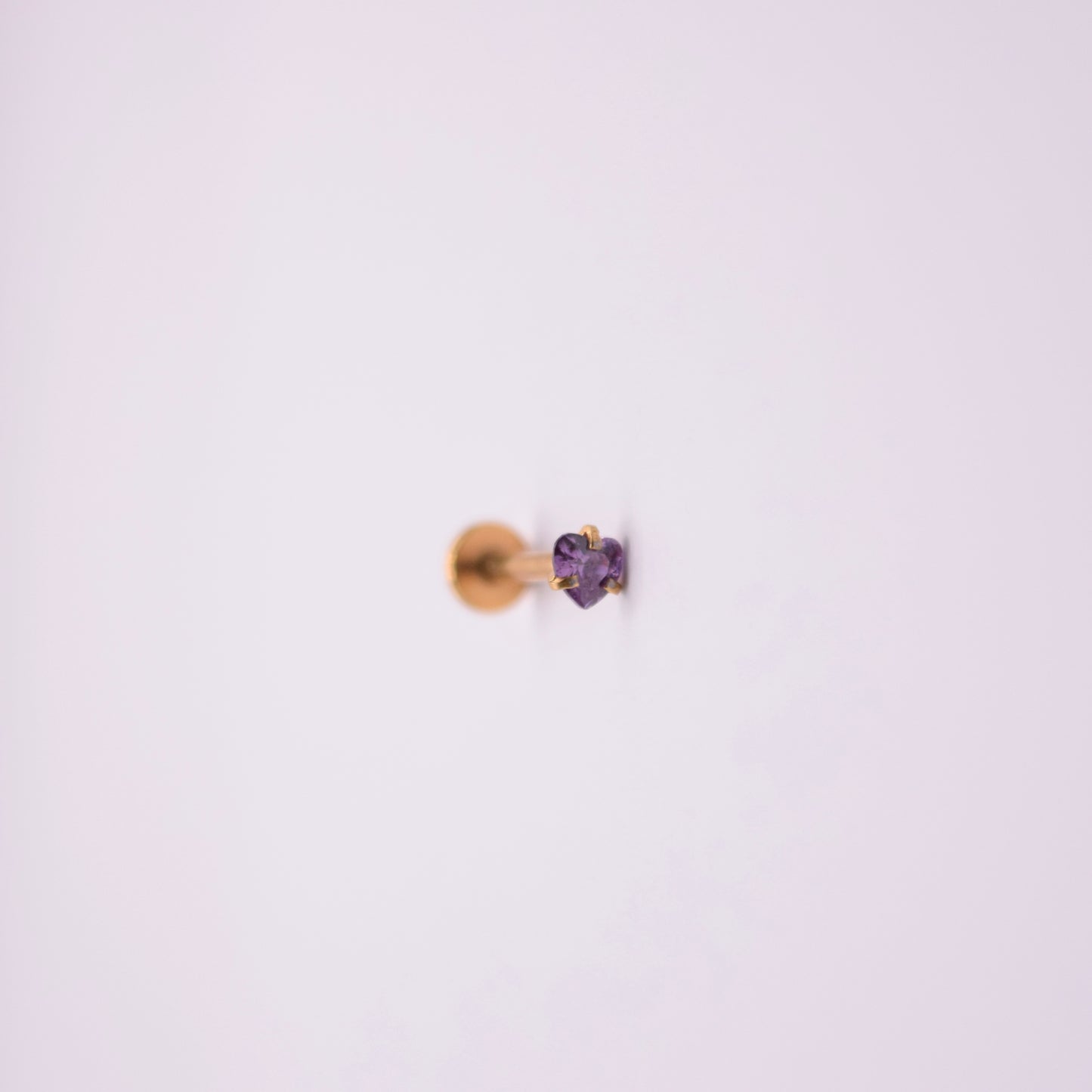 Labret -  Corazón Cristal Morado mediano