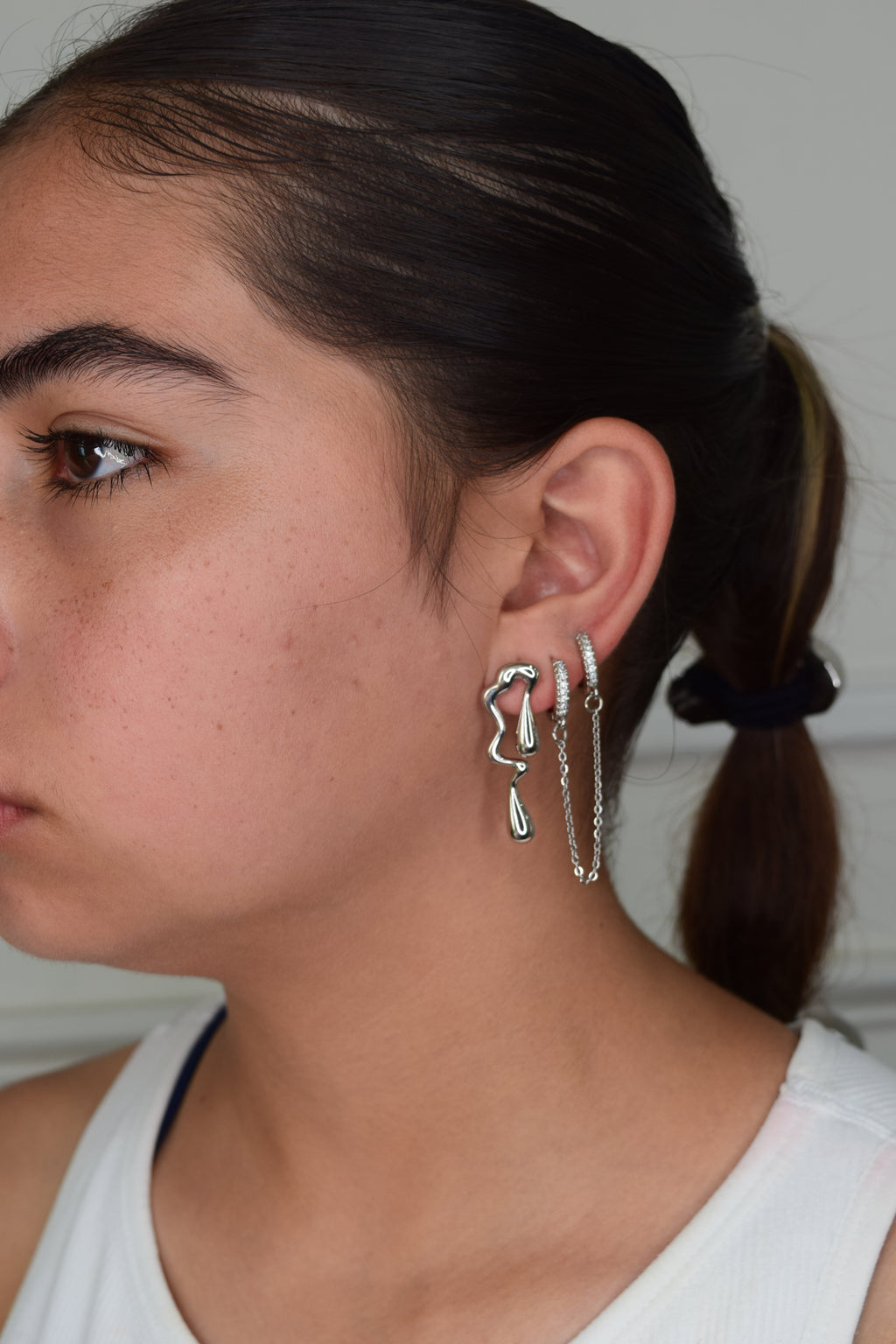 Argolla doble zirconia - Layering silver
