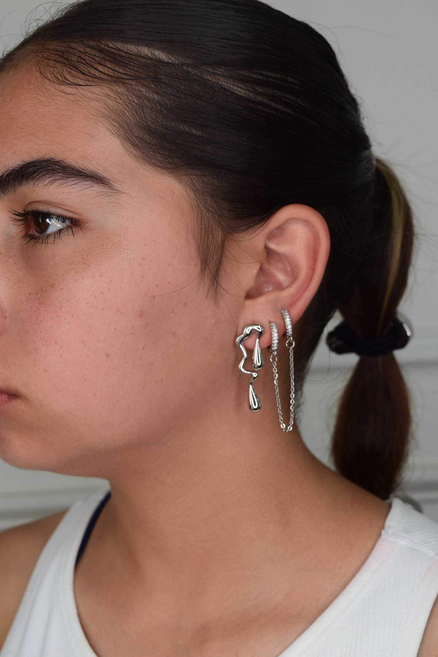 Argolla doble zirconia - Layering silver