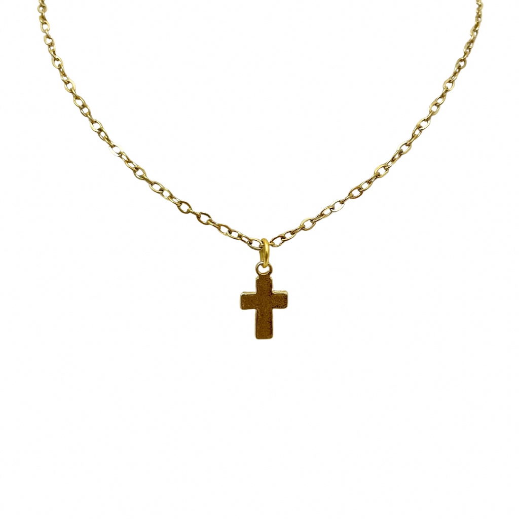 Collar - Cruz lisa dorada