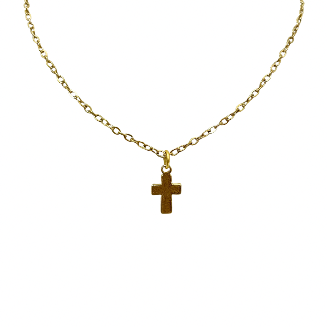 Collar - Cruz lisa dorada