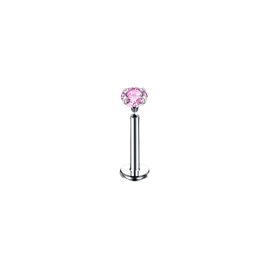 Piercing Labret - Zirconia Rosa