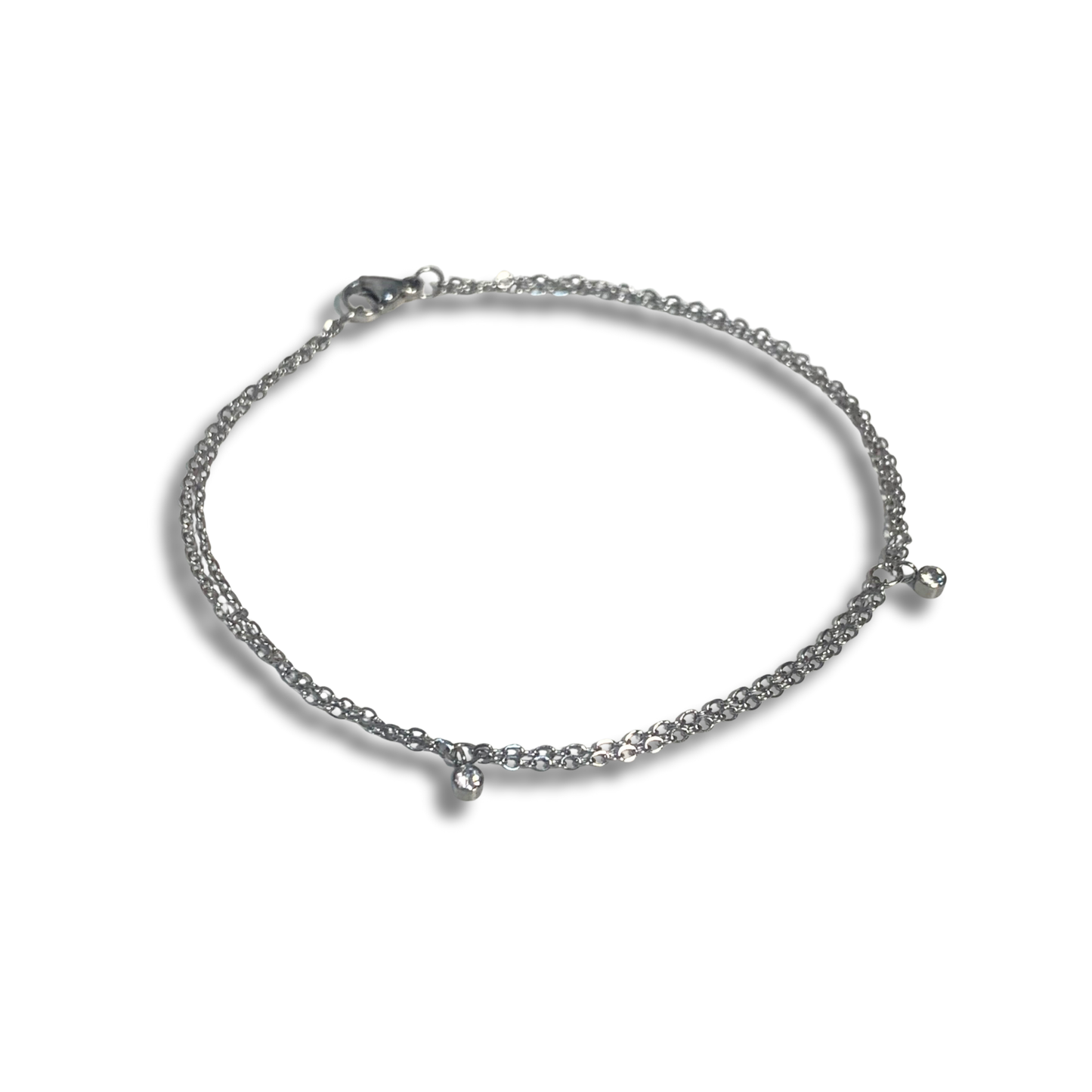 Pulsera - Doble Cristal Plateado