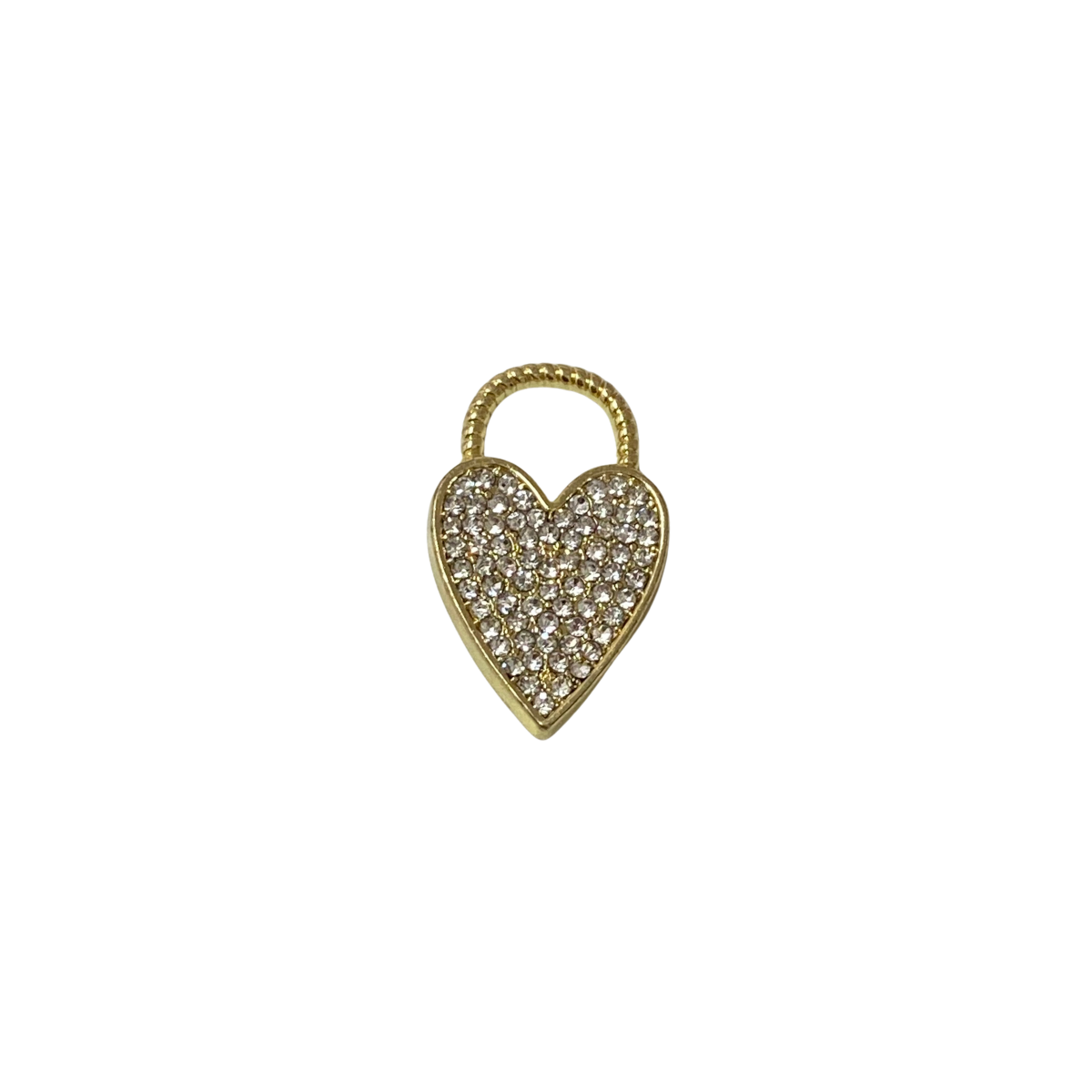 Charm - Corazón candado zirconia