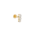 Labret titanio- tres zirconias dorado