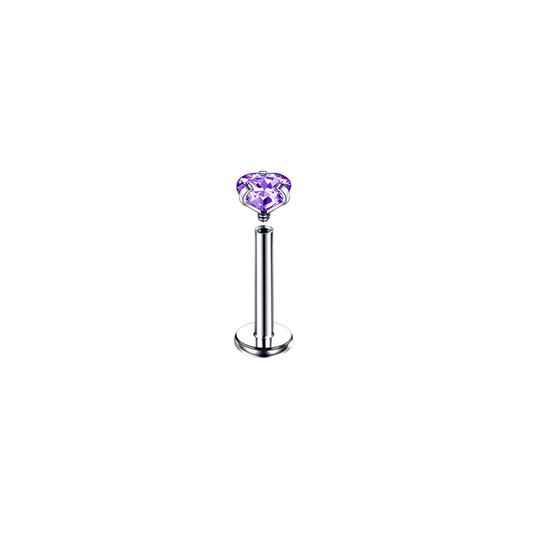 Piercing Labret - Corazón Morado