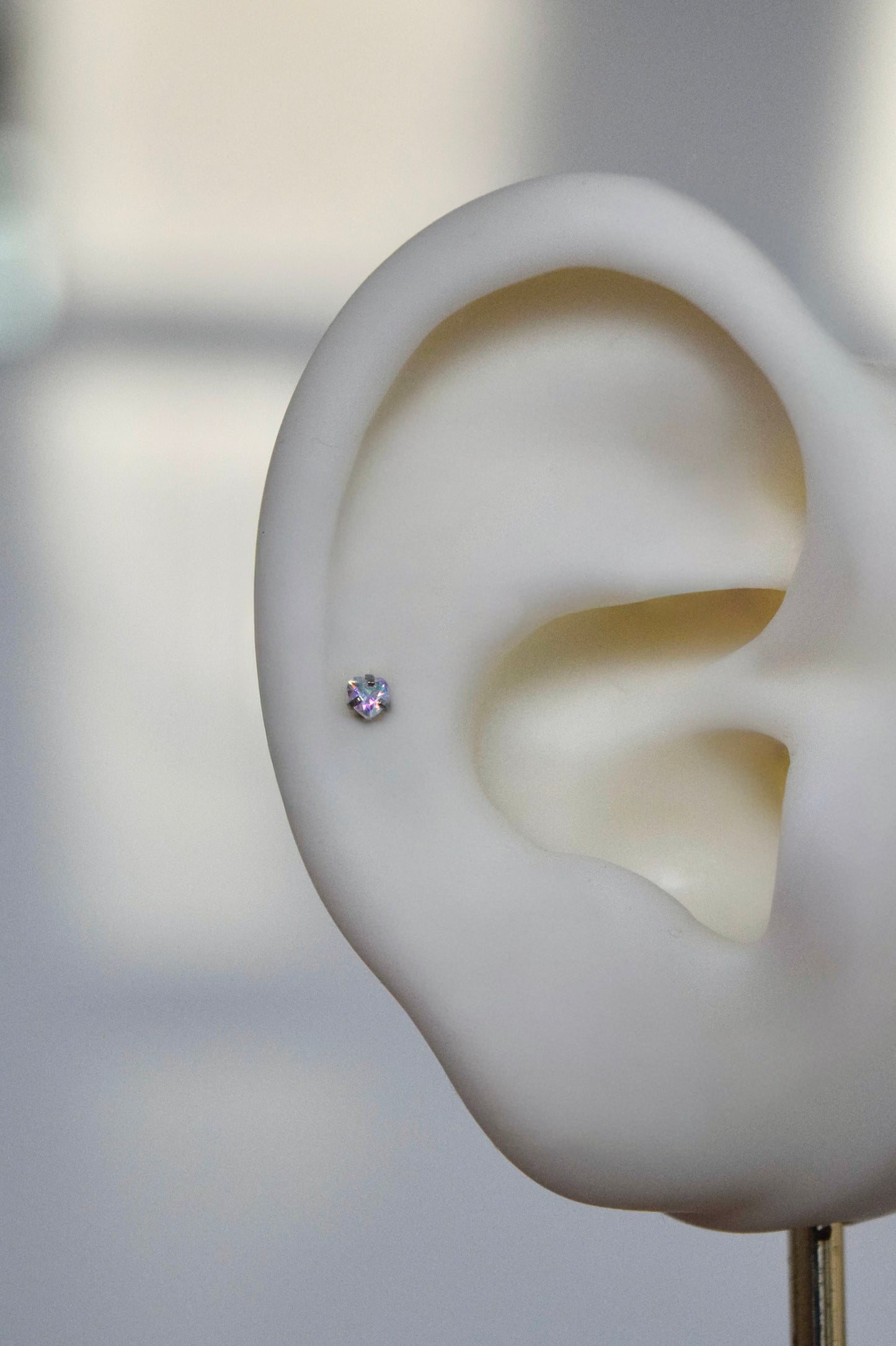 Labret - Corazón tornasol blanco mini