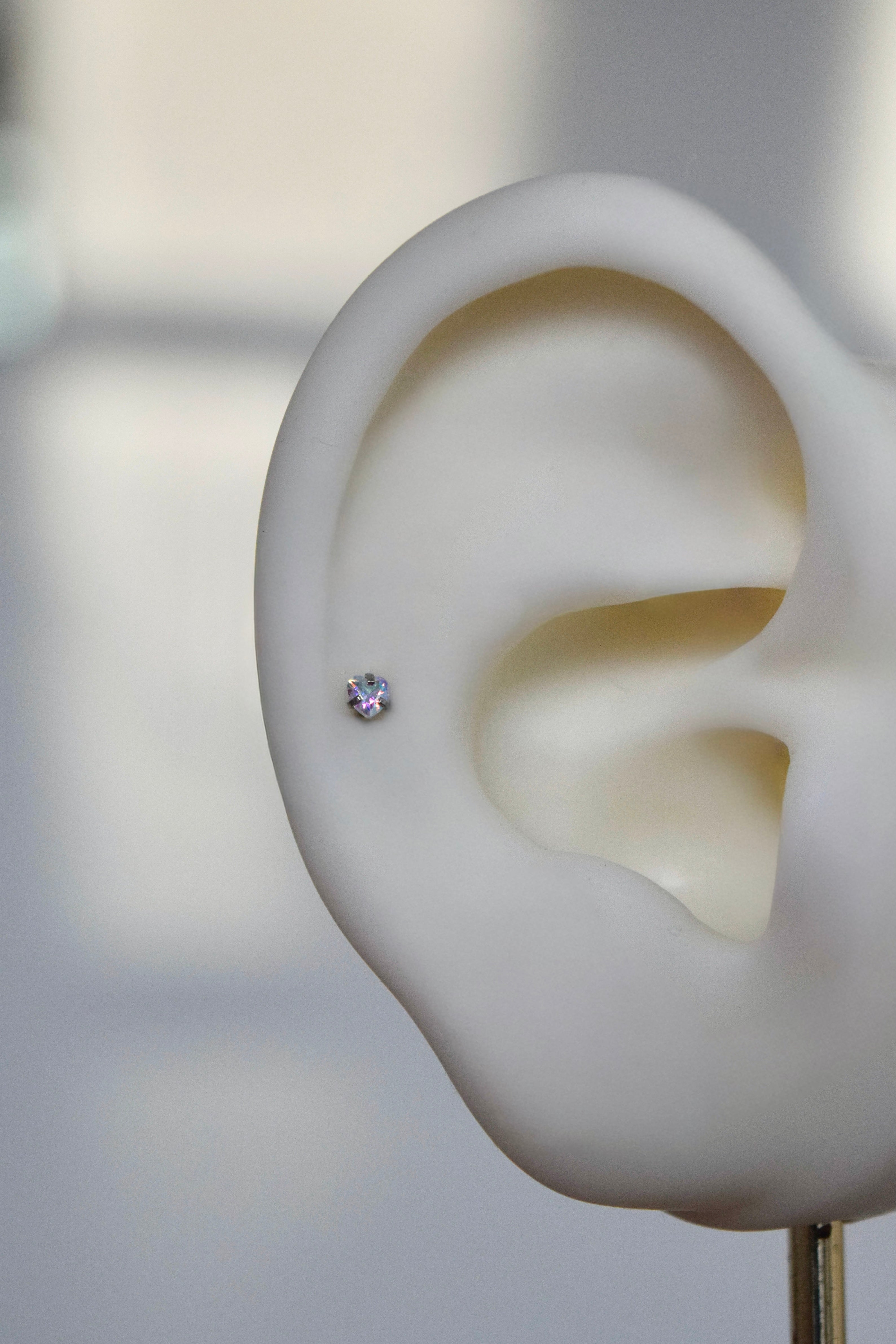 Labret - Corazón tornasol blanco mini