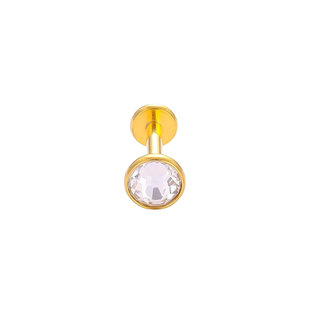 Labret titanio - zirconia blanca margen