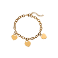 Pulsera - Charm Corazones dorado