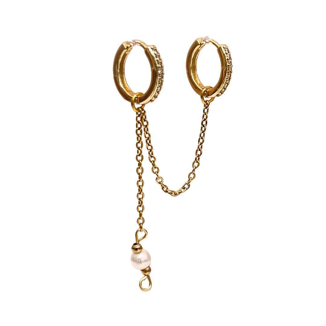 Piercing - Doble cadena perlado