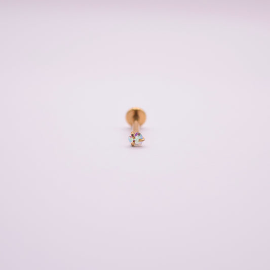 Labret -  Corazón Tornasol Blanco mini