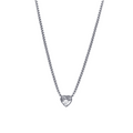 Collar - Corazón de Cristal plateado