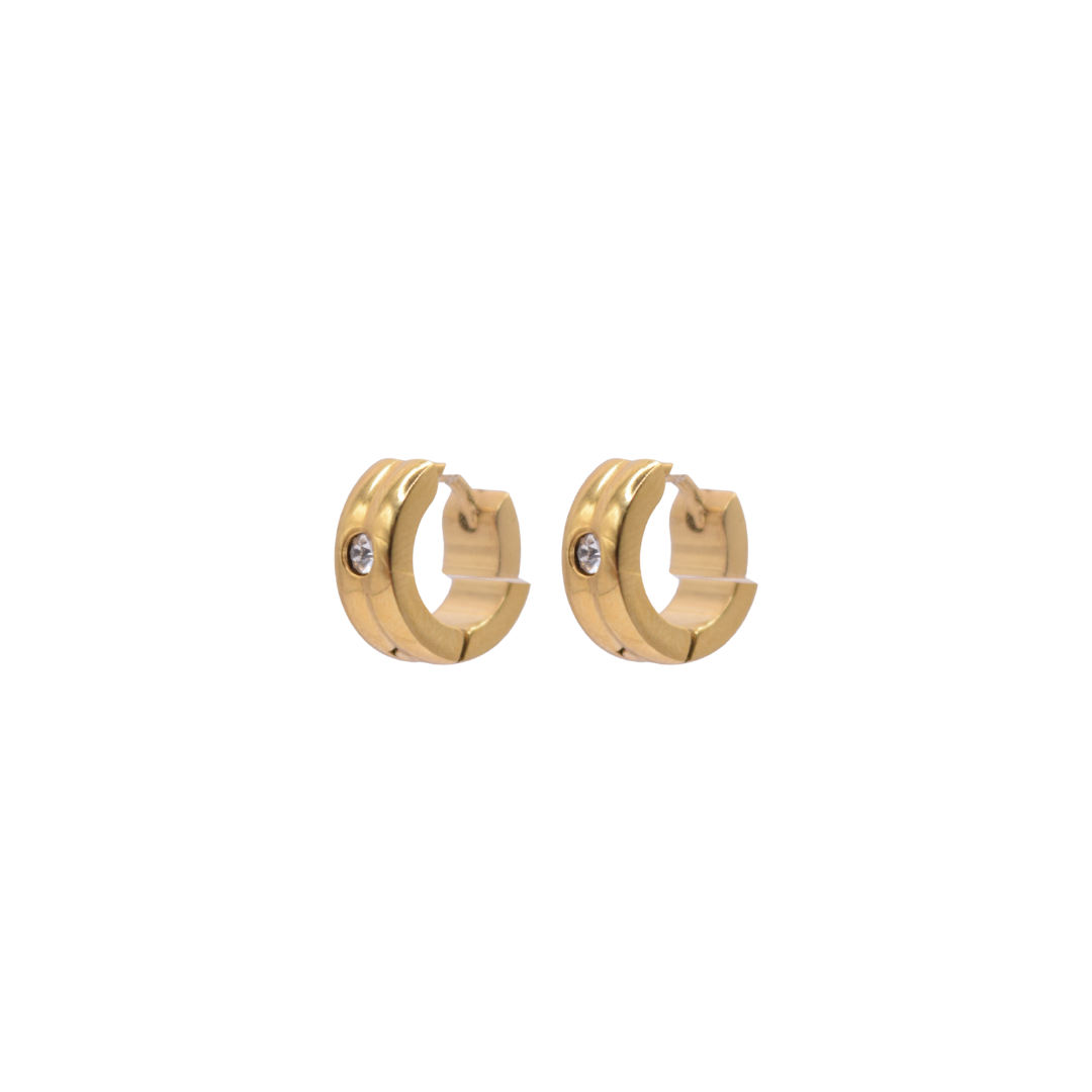 Hoops mini - Zirconia al centro dorados