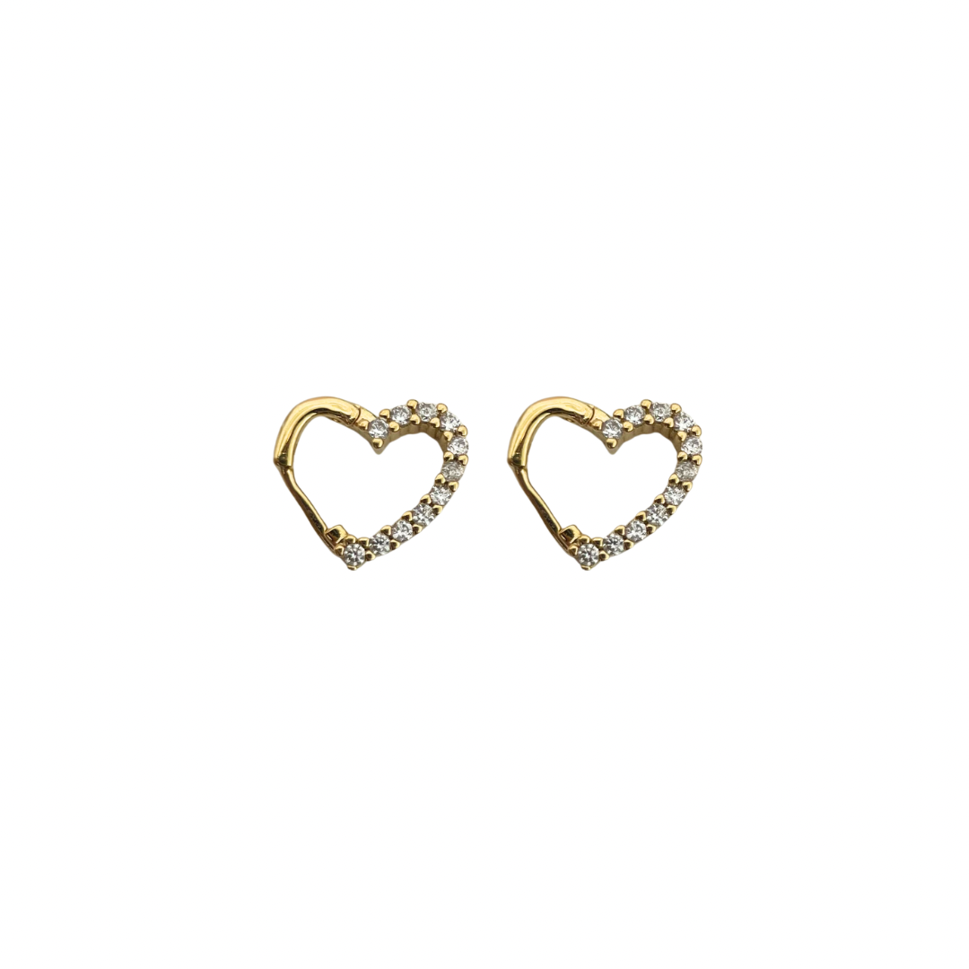 Aretes - corazón zirconia