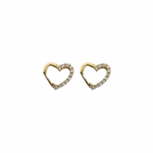 Aretes - corazón zirconia