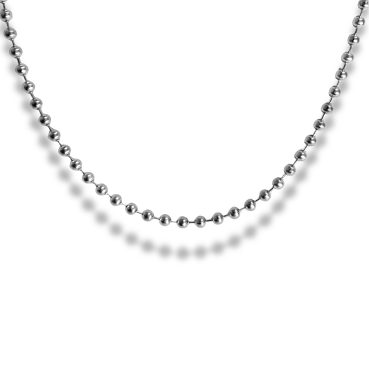 Cadena - Balines Grueso Plateado