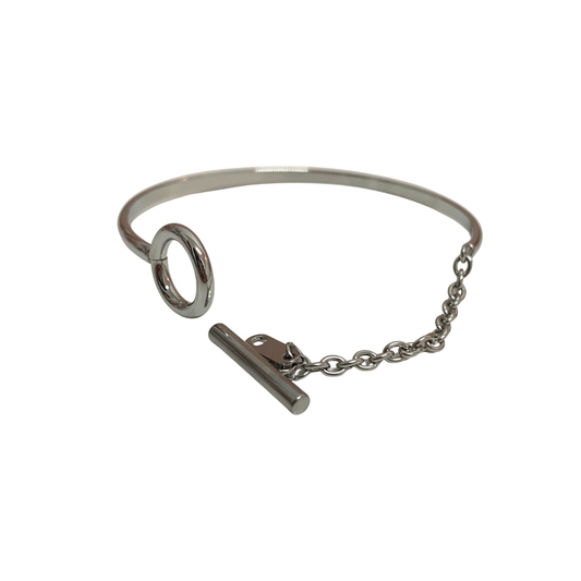 Brazalete - Liso Con Cadena T Plateado