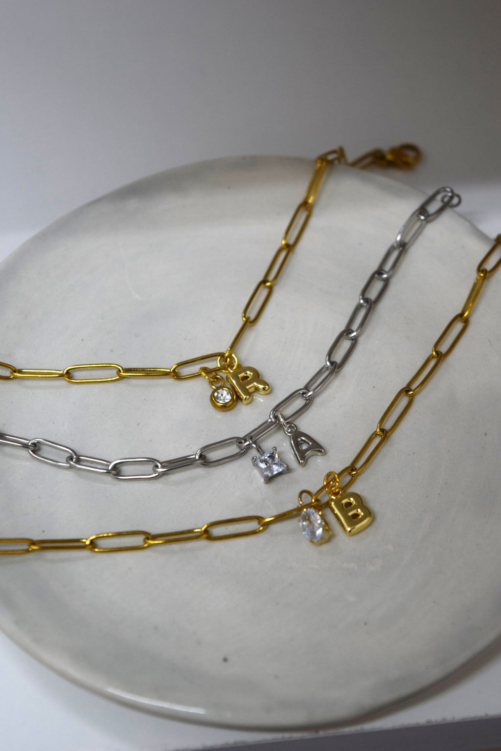 Pulsera - Dije letra y cristal