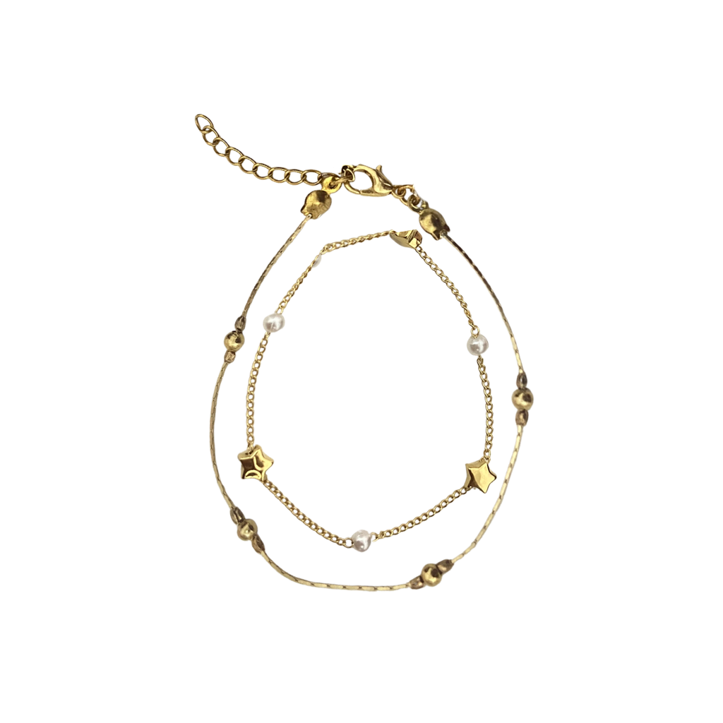 Pulsera doble - Estrella y Perla