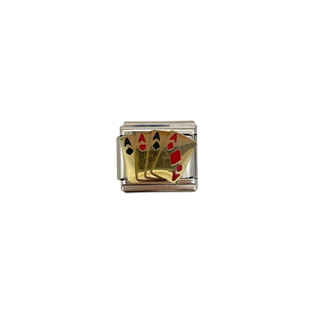 Charm italiano - cartas doradas