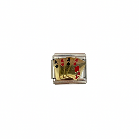 Charm italiano - cartas doradas