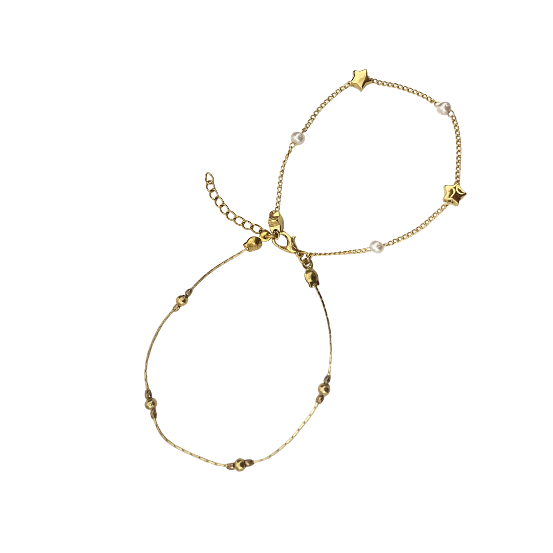 Pulsera doble - Estrella y Perla