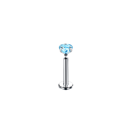 Piercing Labret - Corazón Azul