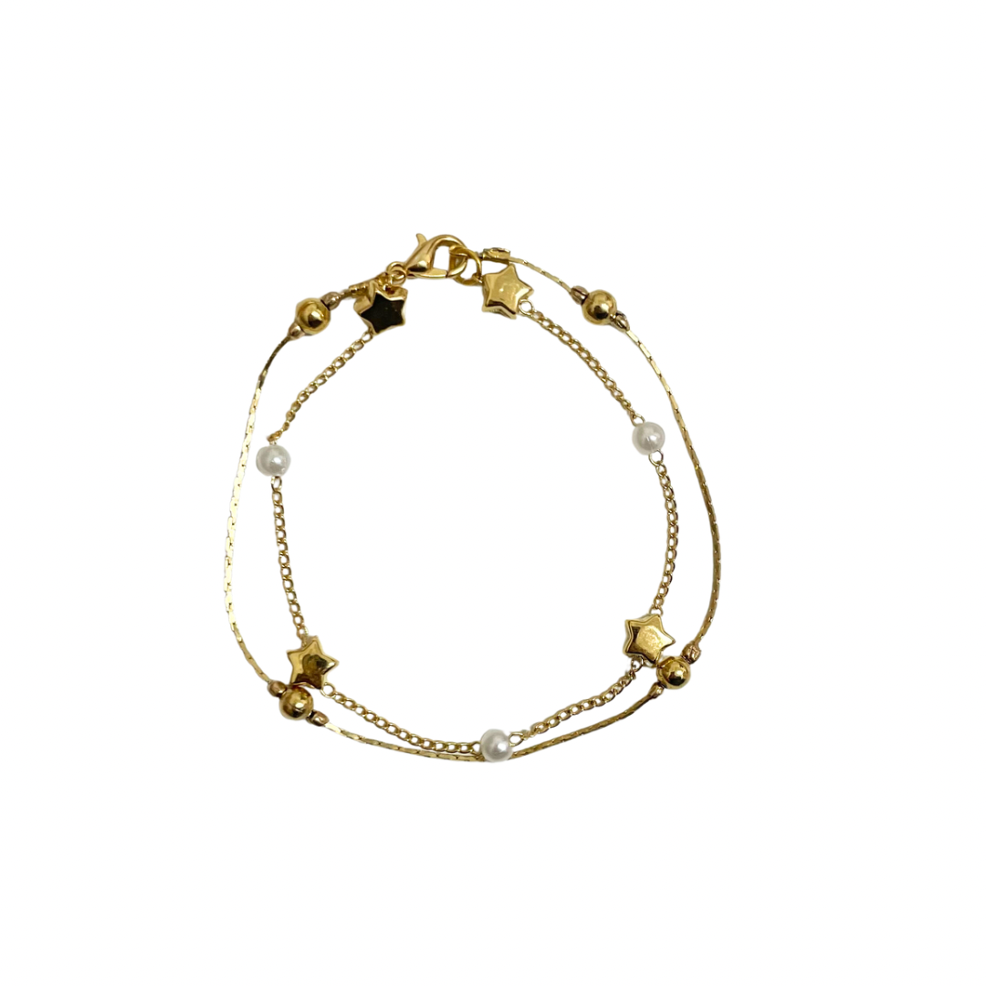 Pulsera - estrellas y perlas