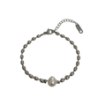 Pulsera - Perla Plateada
